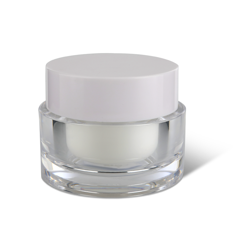 Pot de crème acrylique à double paroi de luxe emballage de pot de soin de la peau YH-CJ020,50g
