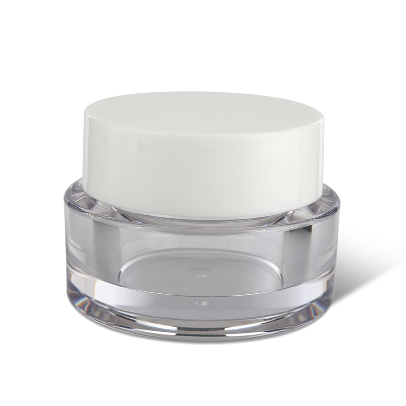 Pot de crème de luxe rond PETG à double paroi emballage de pot de soin de la peau YH-CJ019,50g