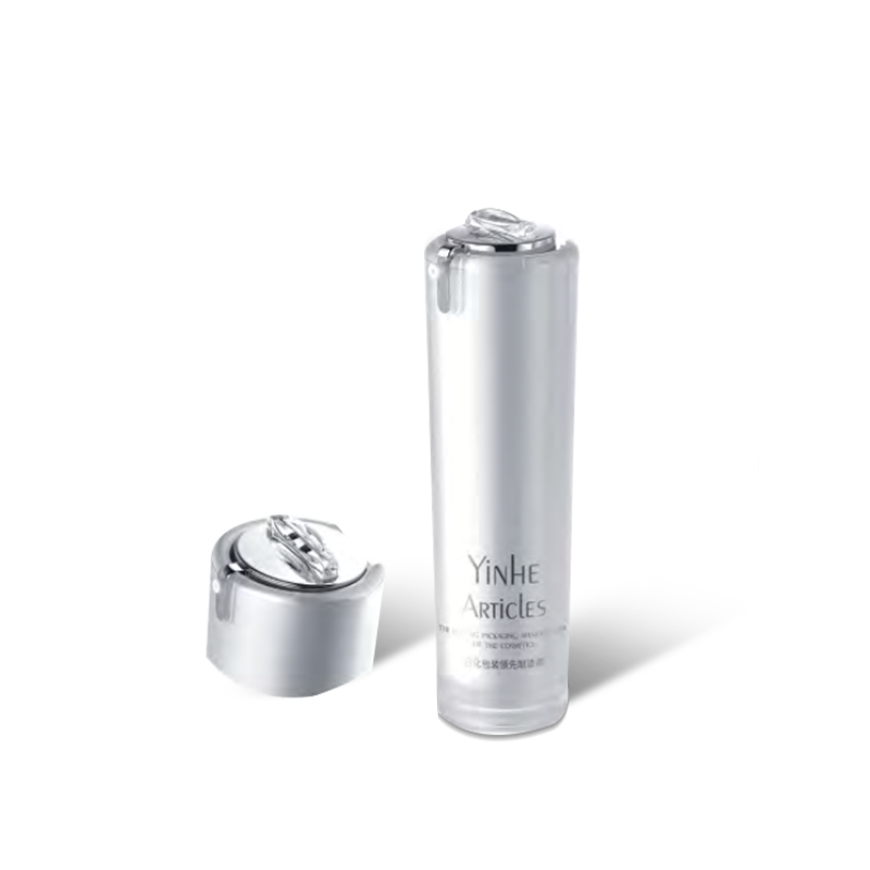 Emballage de soins de la peau de beauté de bouteille acrylique de lotion de double paroi ronde de luxe YH-M102